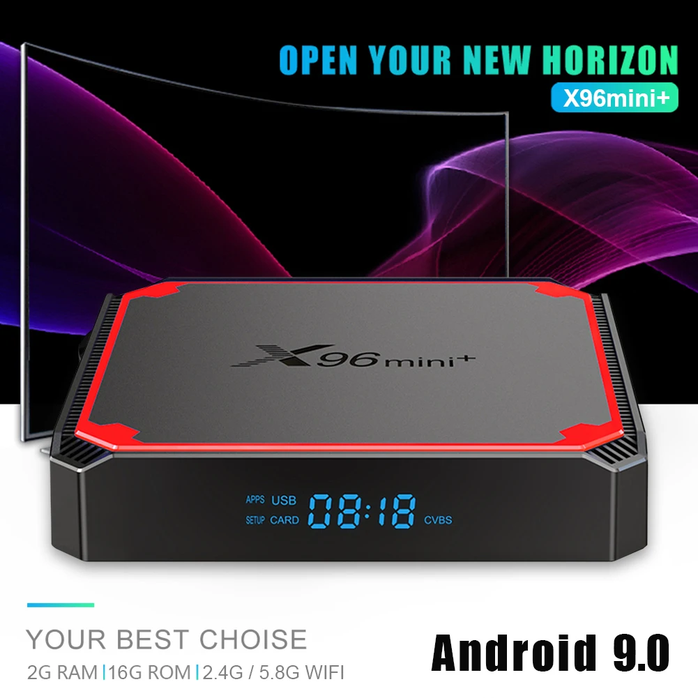 

X96mini+ TV Box Android 9.0 Quad Core 2GB RAM 16GB ROM TV STB 4K Media Player Support HD DLNA / Miracast 105x105x20mm
