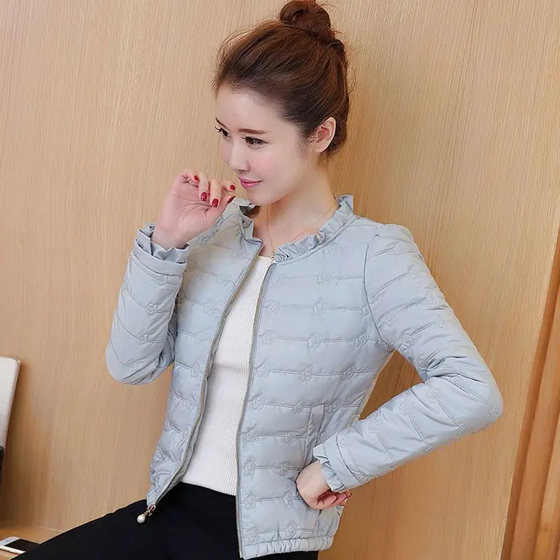 

New lightweight new slim versatile loose cotton padded jacket women's short
