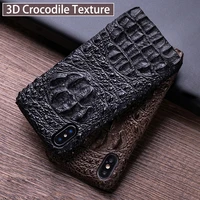 luxury crocodile back texture phone case for iphone 6 6s 7 8 plus 11 pro x xs max case real cowhide back cover for 6p 7p 8p case