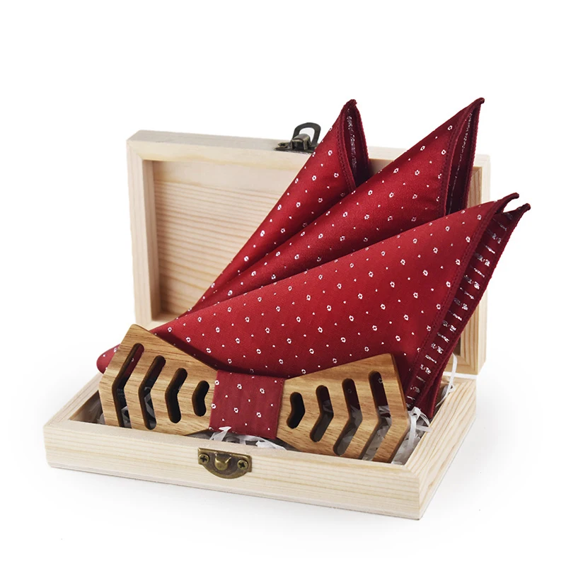 Индивидуальные выдалбливают зебры Деревянные бабочки Галстуки Hanky Набор для