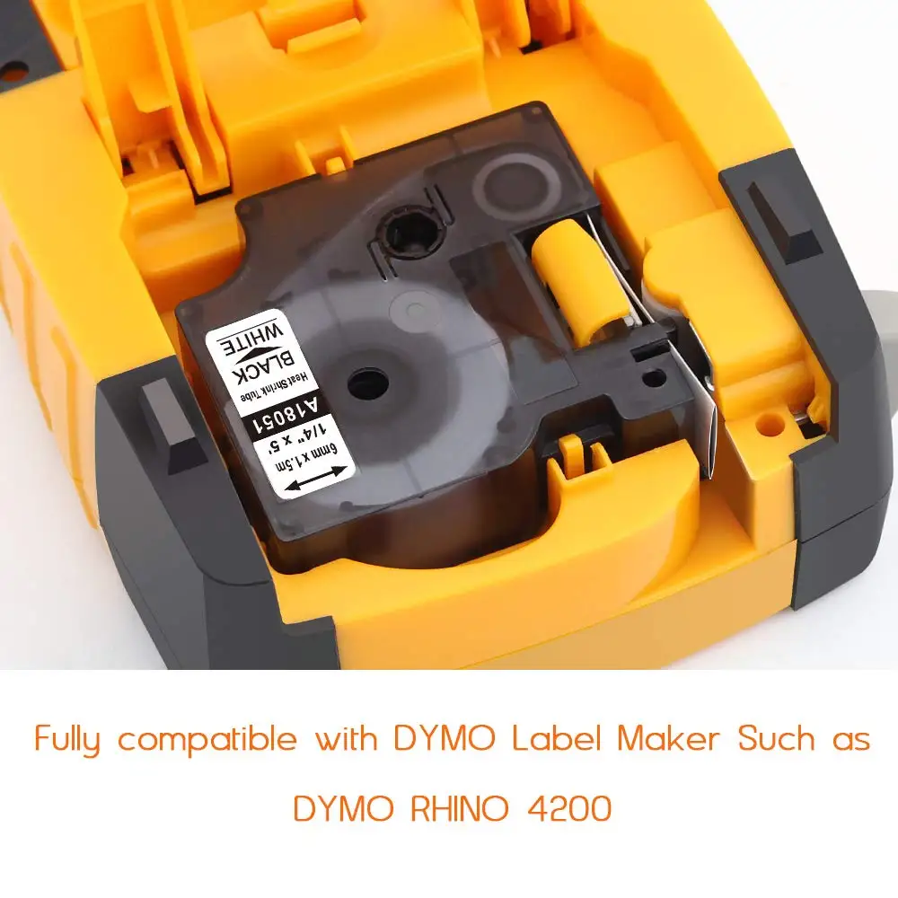 Fimax 5 шт. Совместимость с Dymo промышленная термоусадочная трубка 18051 6 мм 18052 18053 18054