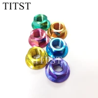 titst din 6923 m10x1 25mm1 5mm hexagon titanium nuts with flange one lot 10 pcs