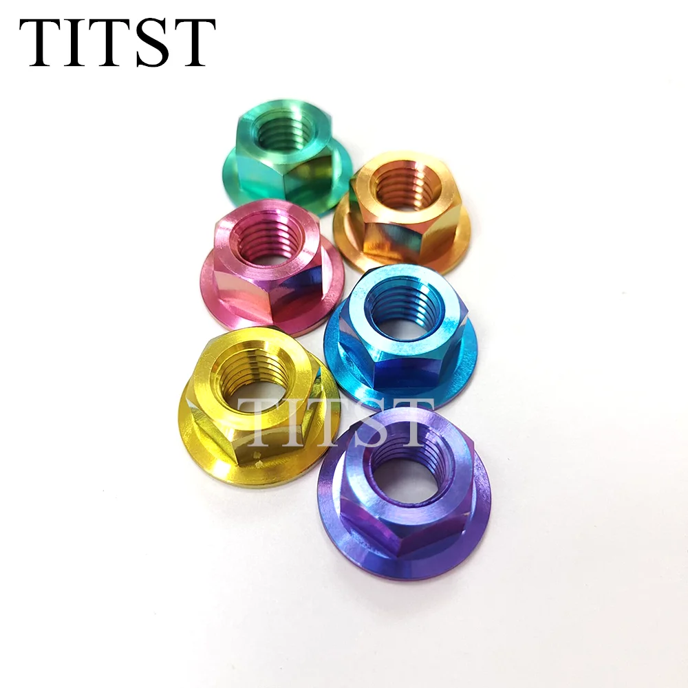 Шестигранные титановые гайки с фланцем TITST DIN 6923 m10x1 25 мм/1 5 мм (один комплект = 2
