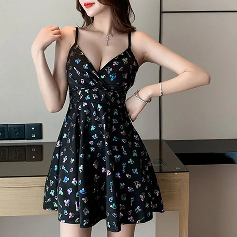 

Sexy Women Dress A-Line Floral Sleeveless Strapless Summer Party Dress Maxi Dresses for Women Vestidos De Fiesta Black Dress