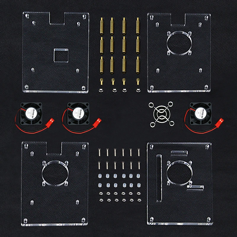 Корпус для корпуса Raspberry Pi 4 Model B акриловый корпус 10 слоев охлаждающий вентилятор