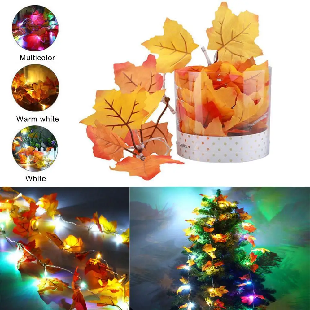 10 Светодиодный светильник на День Благодарения светящиеся осенние листья