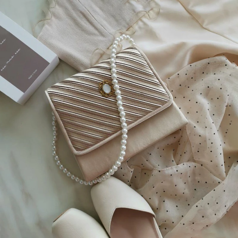 Жемчужные складки вечерняя сумочка Женская Новая Элегантная винтажный