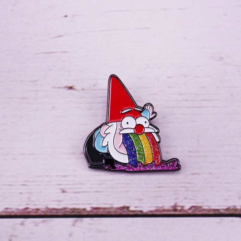 Восхитительный Радужный заколка Gnome pin Gravity Фолс вентиляторы стильный аксессуар