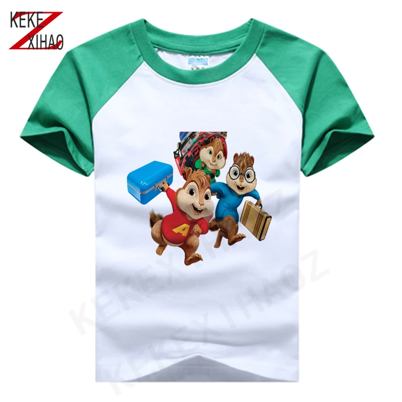 

New boy's T shirt Alvin and the Chipmunks t shirt Cotton Short-Sleeved T-shirt Printing Children's Cartoon Boys kids Clothes