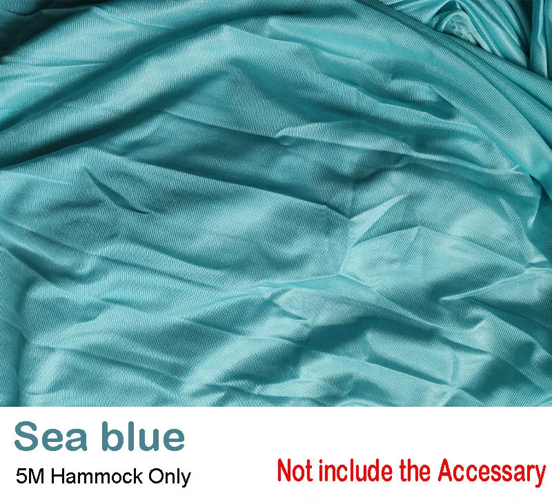 Sea blue 5 метров эластичность воздуха Йога гамак качели Многофункциональный Анти-гравитации пояса для йоги для тренировки йоги - Цвет: Sea blue