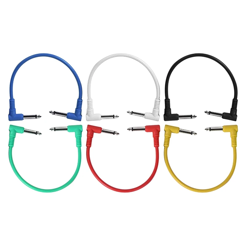 

General 6.35 Audio Electric Guitar Effector Cable Guitar Effect Pedal Cable 30cm Universal 6-Color Effector Cable
