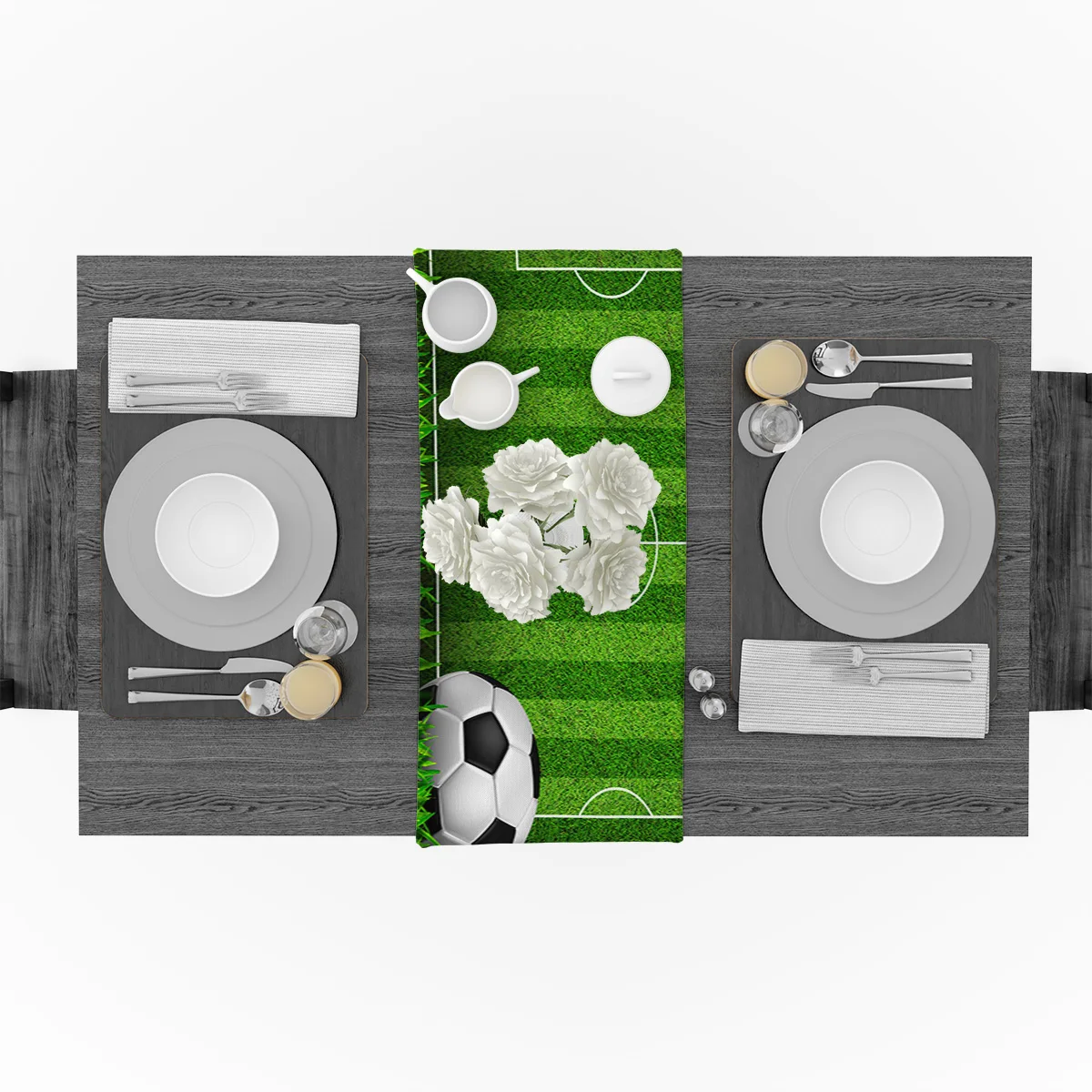 Modern Table Runners Soccer Football Game Competition In Gymnasium Runner Home Decor Tablecloth Wedding Party | Дом и сад