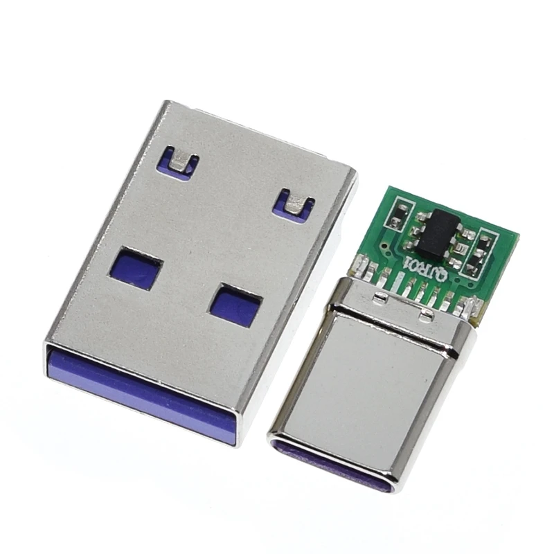65 Вт 5A PD Быстрая зарядка Type-C USB разъем папа сварка с 5Pin PCB + Type A DIY OTG кабель для