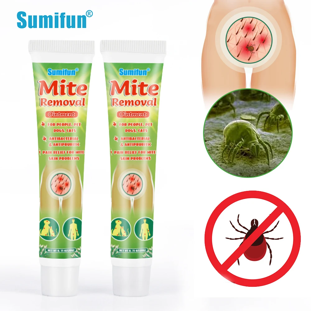 

2pcs Mite Removal Ointment Psoriasis Eczema Dermatitis Anti-Itching Medical Plaster Kill Head Lice Antibacterial Cream Skin Care
