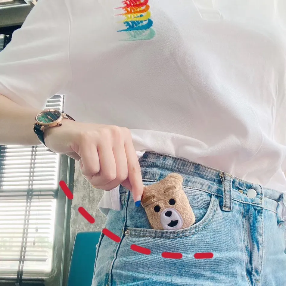 3D Cute Earphone Case for Airpods Case Cartoon Knitted plush Cover for Apple Airpods 2 Case Bear Teddy Dog Rabbit Earpods Case