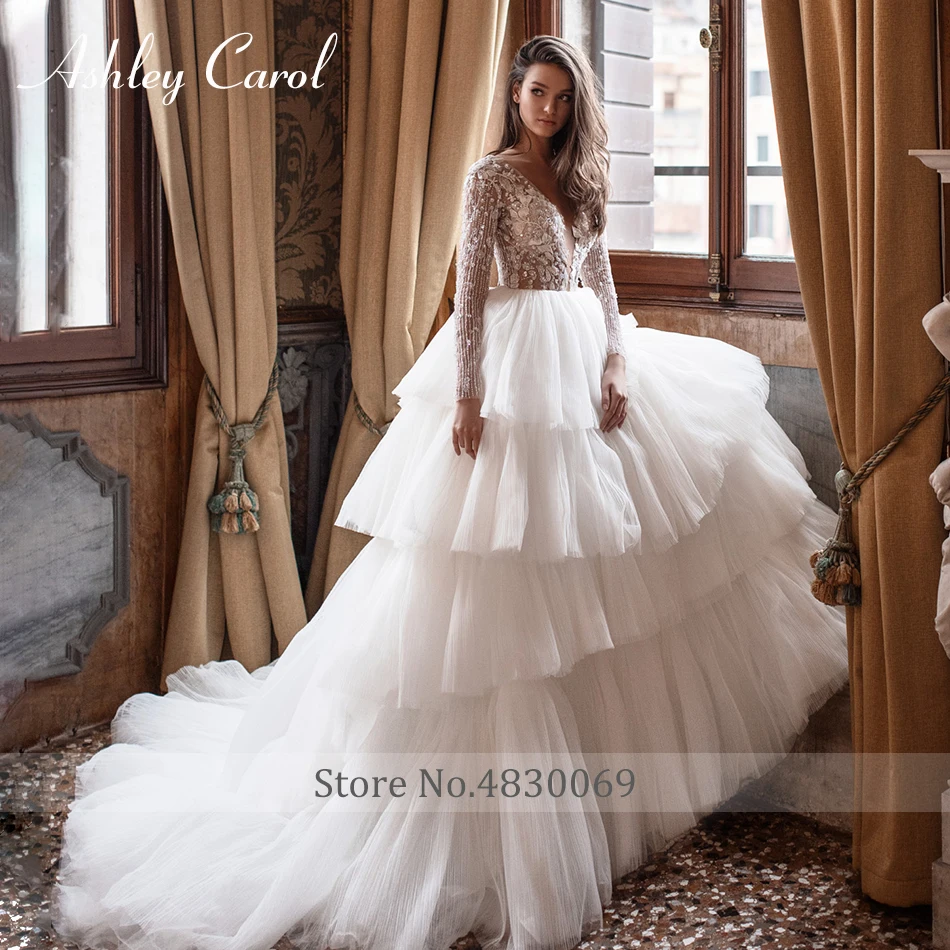 Эшли Карол винтажное свадебное платье с длинным рукавом 2021 сексуальное