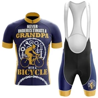 new 2022 grandpa over men cycling jersey set sports team bike clothing quick dry summer sleeve cycling shirt bib short gel pad
