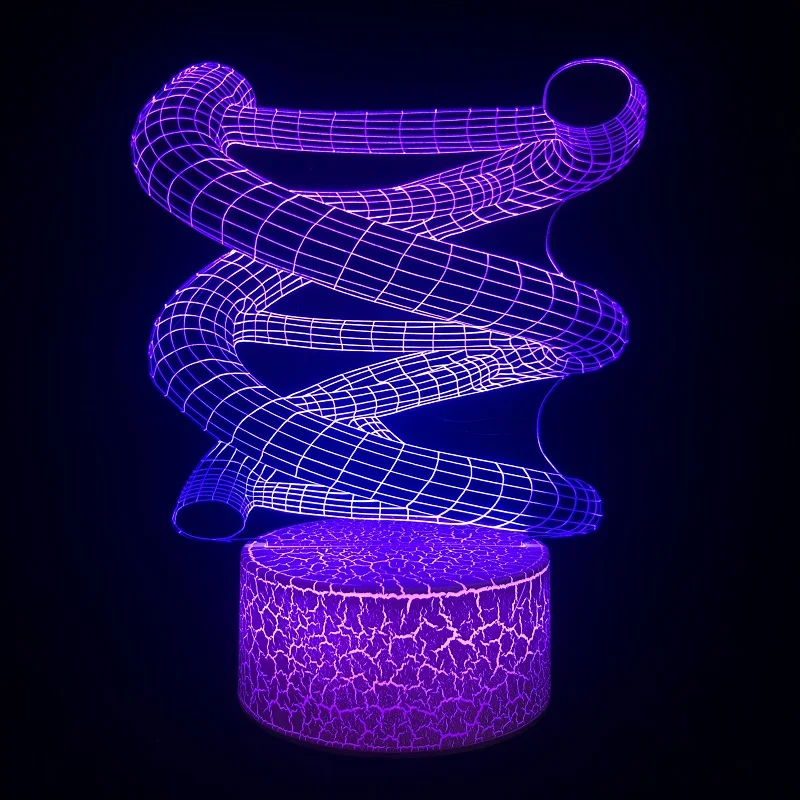 3d лампа DNA абстрактный светодиодный ночник многоцветный научный обучающий