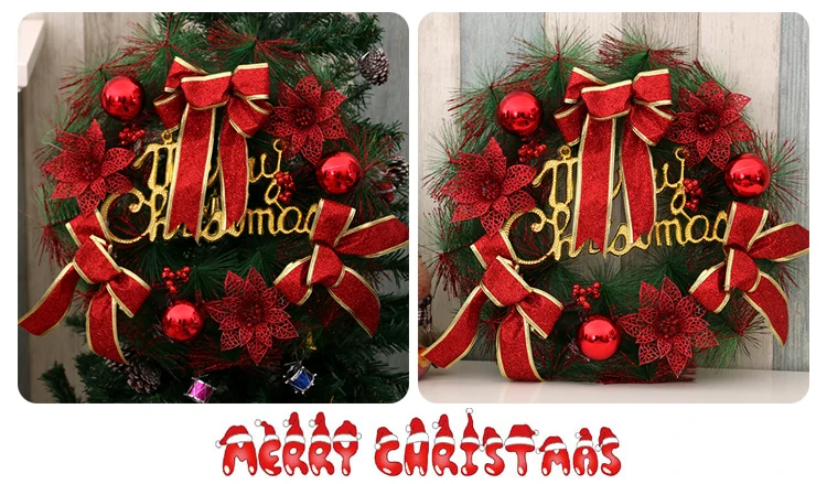 Christmas Wreath Handmade Rattan Pendant Garland Shopping Mall Tree Door Decoration Advent guirnalda navidad FB | Дом и сад