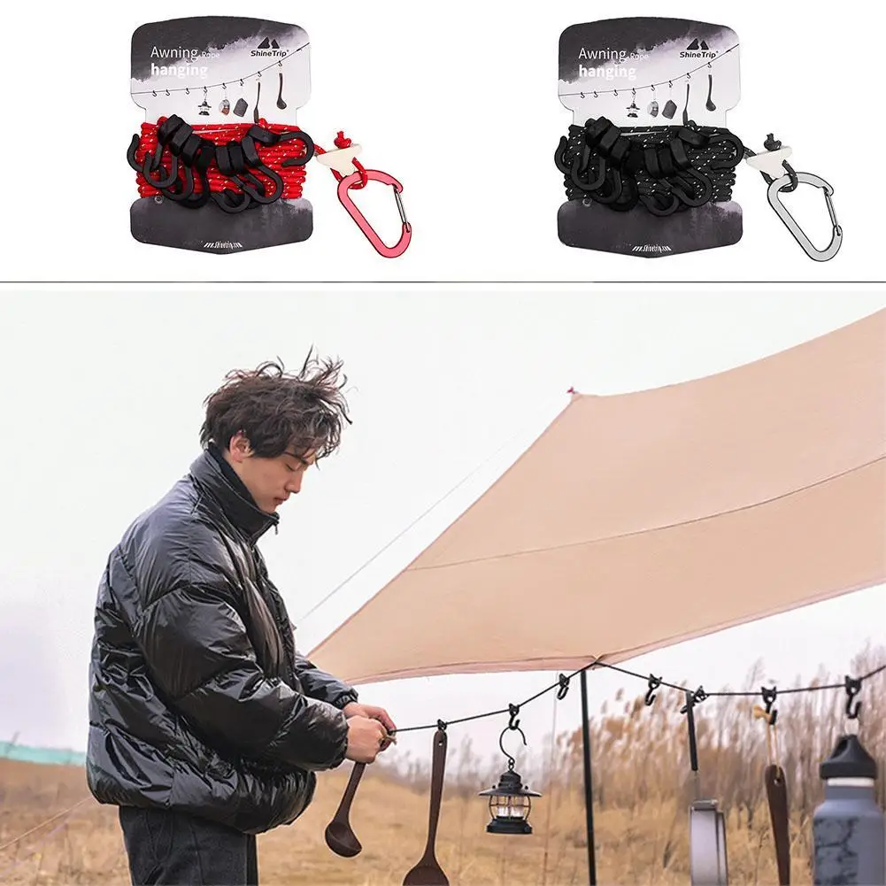 

Outdoor Portable Multifunctional Clothesline Adjustable Non-slip Camping Hanging Rope