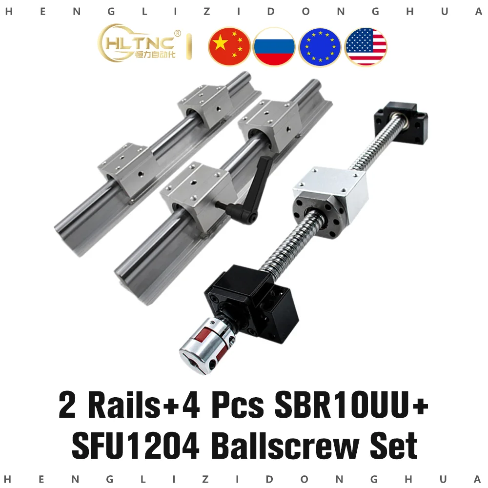150 - 1150 мм 2 шт. sbr10 SBR10UU линейная направляющая + шариковый винт SFU1204 1204 гайка блок DSG12H