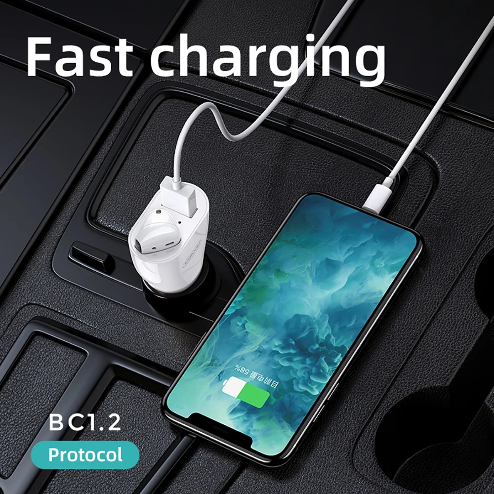 Joyroom CP1 портативный маленький Usb Автомобильное зарядное устройство стерео Bluetooth 5,0 беспроводные наушники Поддержка мобильного телефона Быстрая зарядка