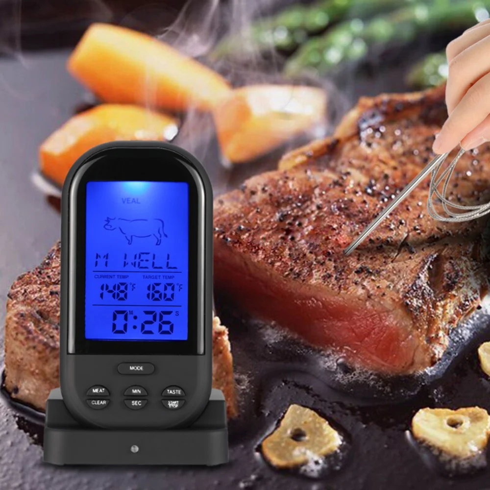 

Digital Barbecue Food Meat with Timer Alarm for Cooking Grilling Smoking