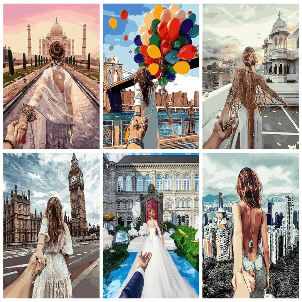 AZQSD масла Краски ing по номерам рисунок Раскраска холст Наборы художественный