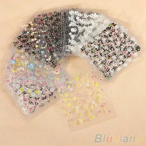 

10 Sheets Nail Art Transfer Stickers 3D Design Manicure Tips Decal Decorations