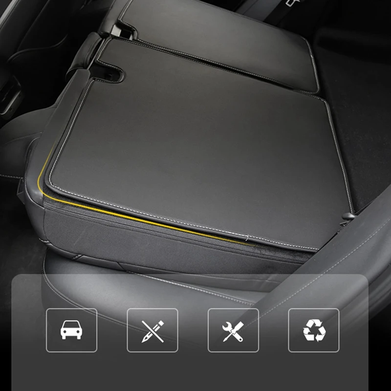 

Car Rear Seat Back Cushion Seat Back Protector Cover Anti-Kick Mats for Tesla Model 3 2017-2020