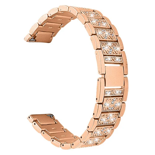 rose gold Женский бриллиантовый ремешок для samsung Galaxy Watch Acive 46 мм/42 мм gear S3/S2 frontier/Classic huawei gt watch band 20 мм 22 мм браслет - Цвет ремешка: rose gold