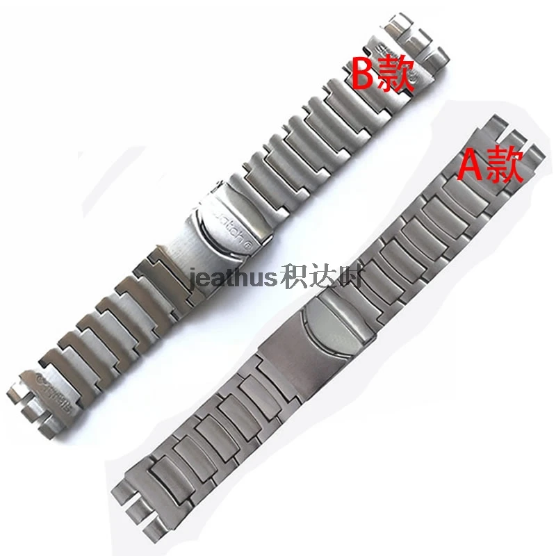 Jeathus ремешок для часов Замена для swatch стальной ремешок YOS440 441 439 455 456 твердый браслет из нержавеющей стали 23 мм yos watch band