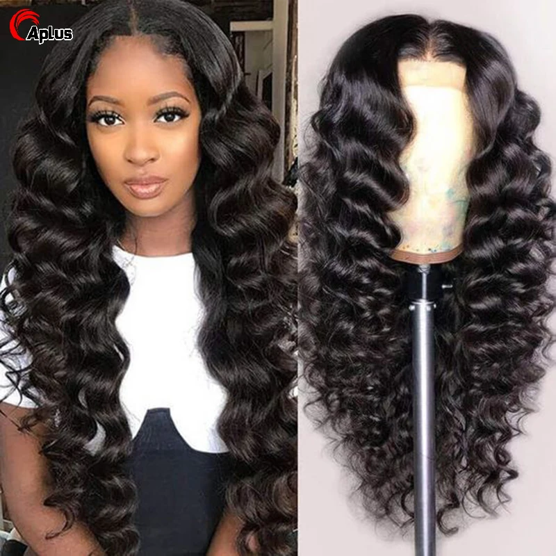 28 30 Inch Loose Deep Wave 13X4 Lace Front Wig With Baby Hair Indian Loose Wave Frontal Wig 100% Human Hair Wigs 4X4 Closure Wig