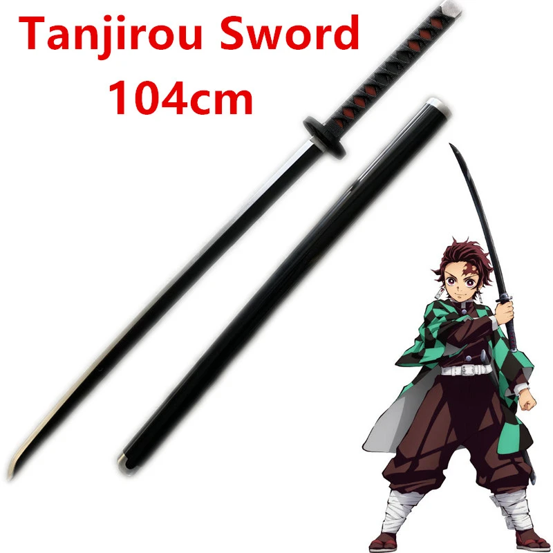 LeiSheng 1:1 оружие рассекающий демонов меч косплей киметсу no Yaiba Kamado Tanjirou Black Sowrd нож
