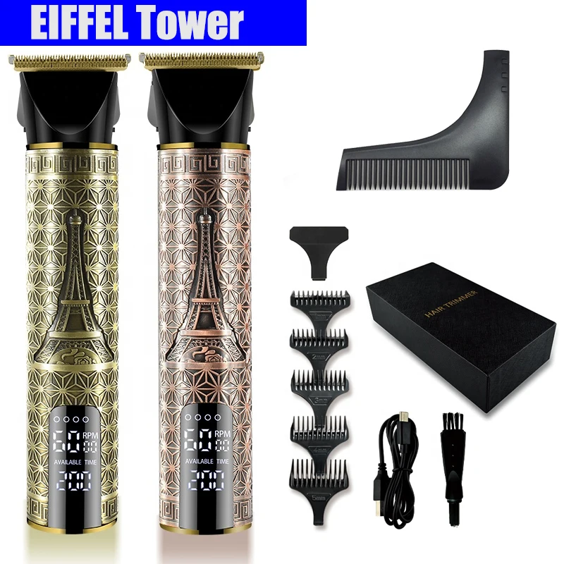 

Триммер для волос для мужчин, профессиональная машинка для стрижки волос, полностью металлическая аккумуляторная, с ЖК дисплеем, T Blade