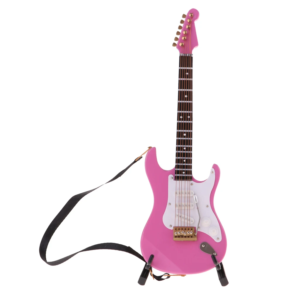 1/6 Miniature Musical Instrument Toys Stylish Pink Electric Guitar Model | Игрушки и хобби