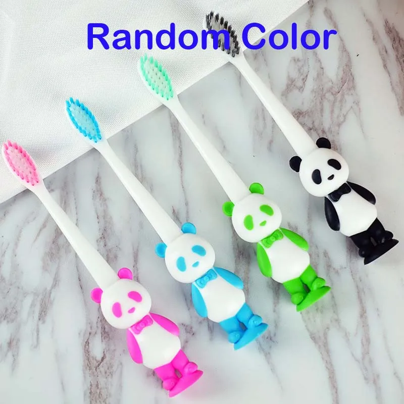 Random Panda 2 шт Горячая Распродажа детская зубная щетка с медвежонком из мультфильма зубная щетка с медвежонком гигиена полости рта Электрический массажный уход за зубами детская зубная щетка очищающее средство - Цвет: Random Panda