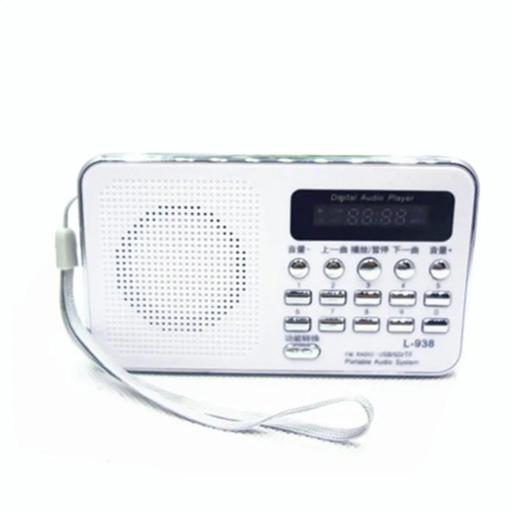 T 205 Portable Radio FM Support SD/TF Card Mini FM Radio Receiver Digital with USB LED Light Music Player for Phone MP3