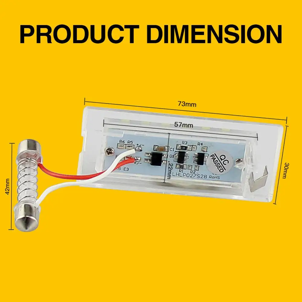 Светодиодный CANBUS автомобиль без ошибок Подсветка регистрационного номера