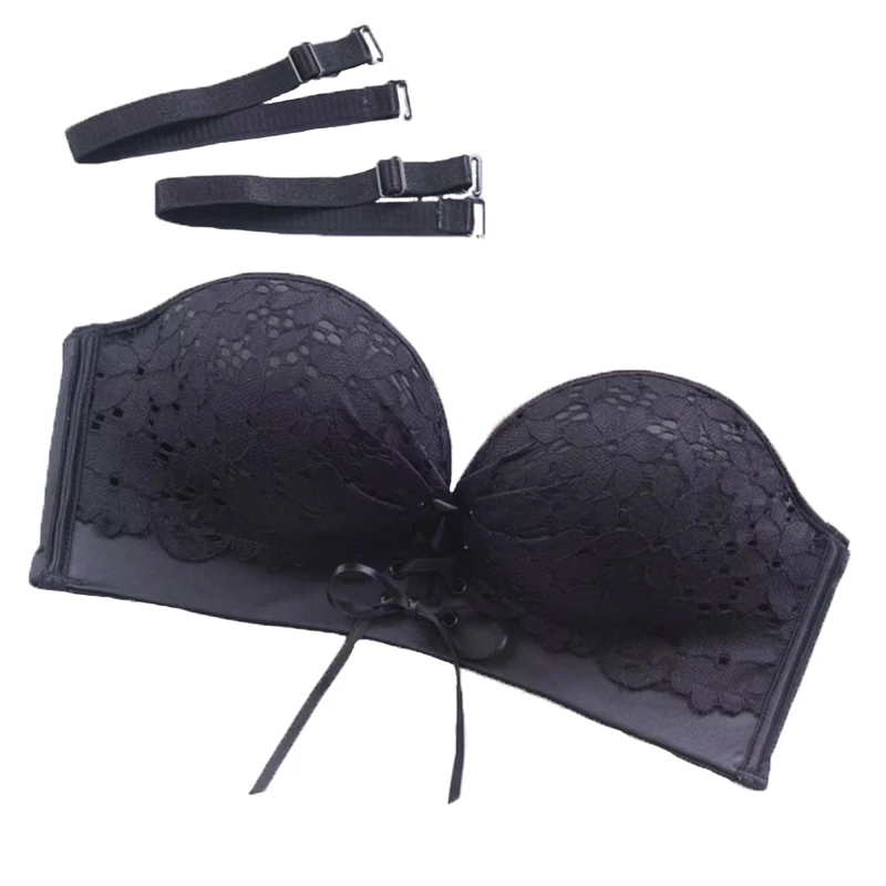 

New Sexy Women's Strapless Bra Romantic Temptation Super Push Up Invisible Bra Young Women's Small Breast Lace Bra Underwear Top