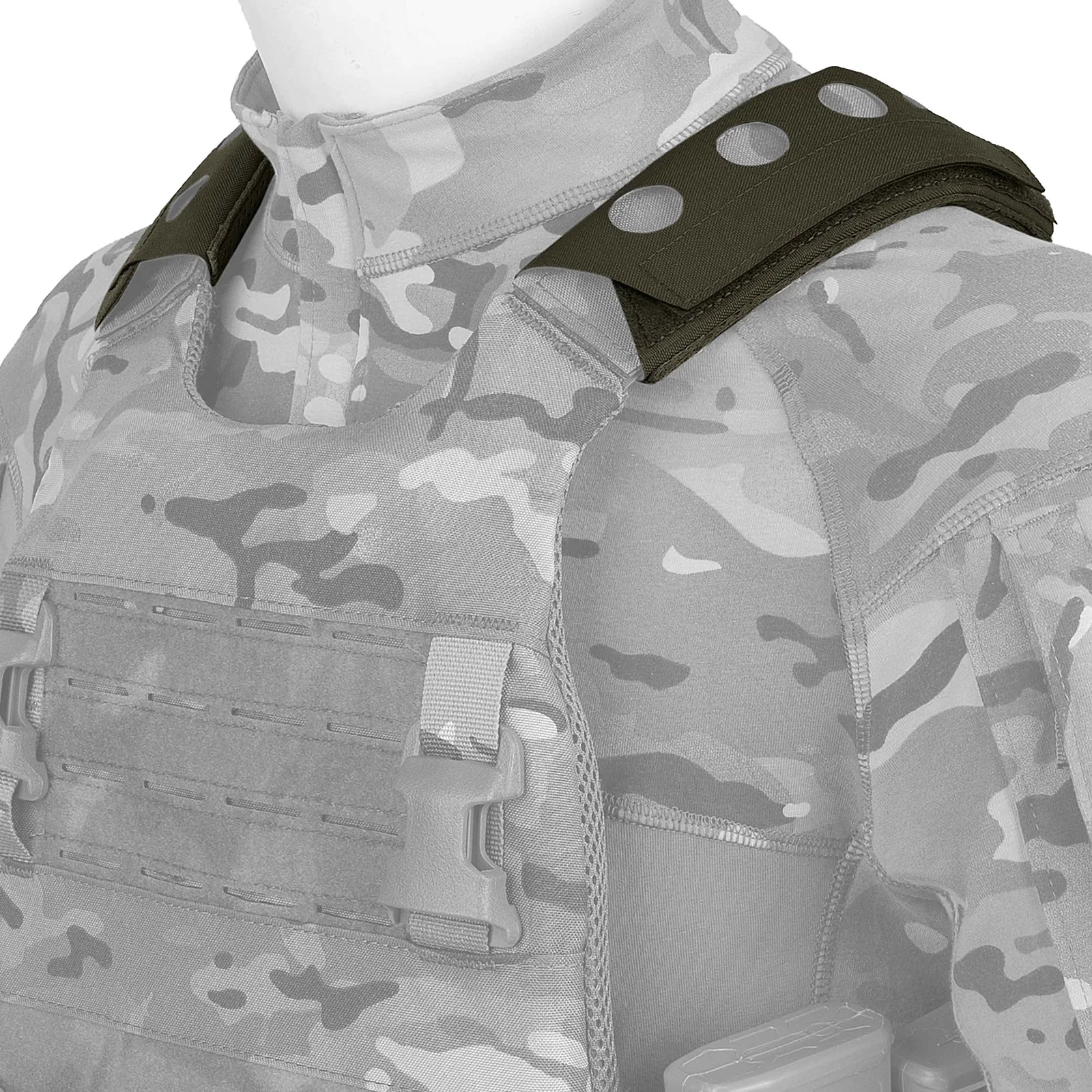 Зеленый Тактический наплечный ремень для лямок KRYDEX RANGER с лазерной резкой