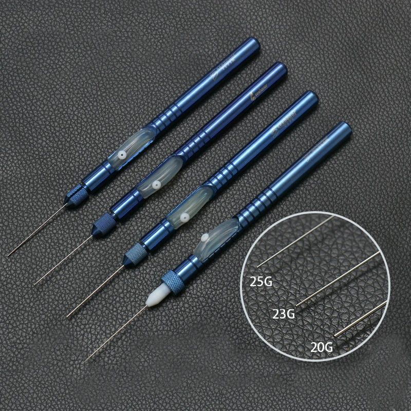 Ophthalmology flute needle titanium alloy ophthalmic straight flush type surgical tool with silicone tube 20G23G25 microscopy in