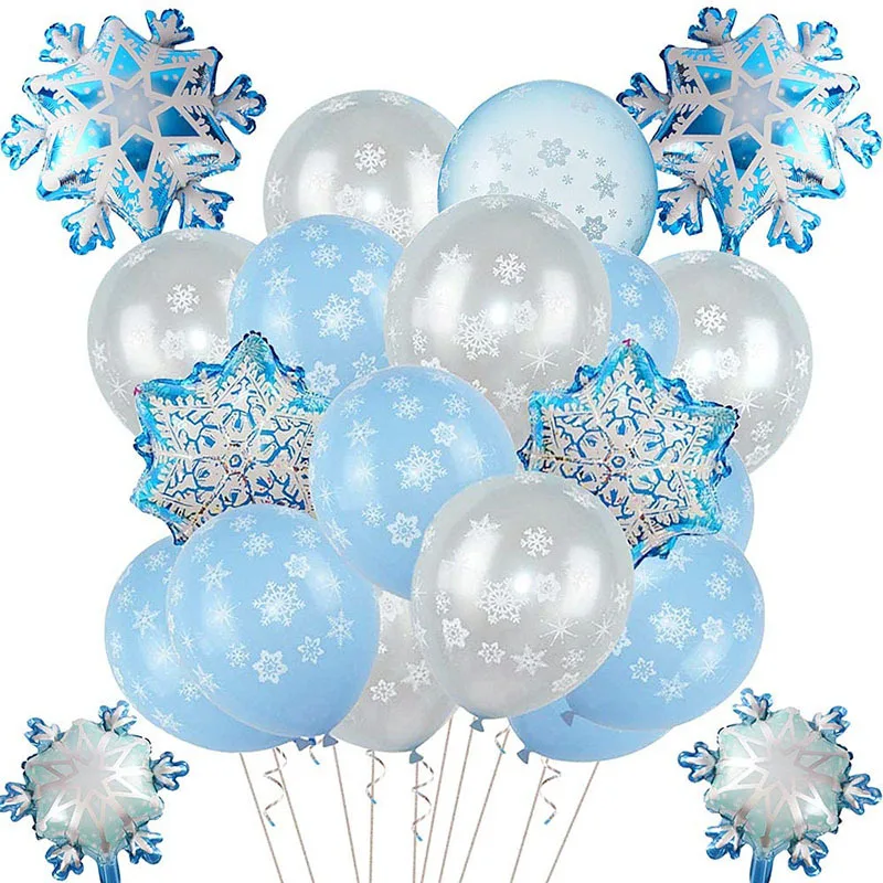 New Christmas Venue Layout Balloon Package Party Decoration Snowflake Rubber Balloons