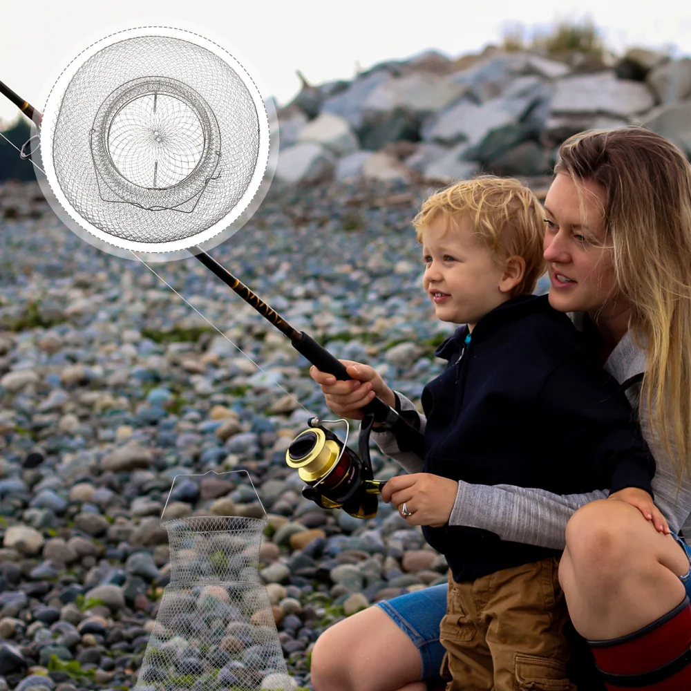 

1pc Fishing Landing Net Practical Fishing Net Stainless Steel Crabs Basket