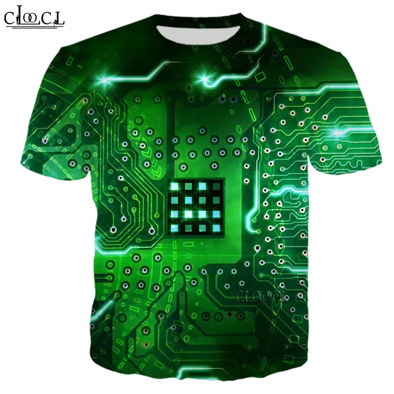 

HX Popular Electronic Chip T Shirt Men Women T-shirt 3D Printed T Shirt Harajuku Fashion Streetwear Summer Hot Selling Tops