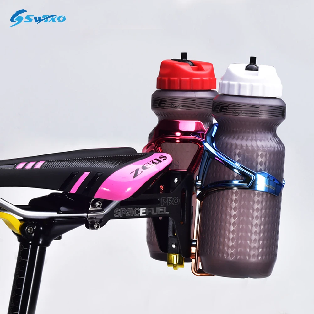 swtxo bicycle water bottle holder extension aluminum alloy bike saddle double water bottle cage adapter for mtb road bike free global shipping