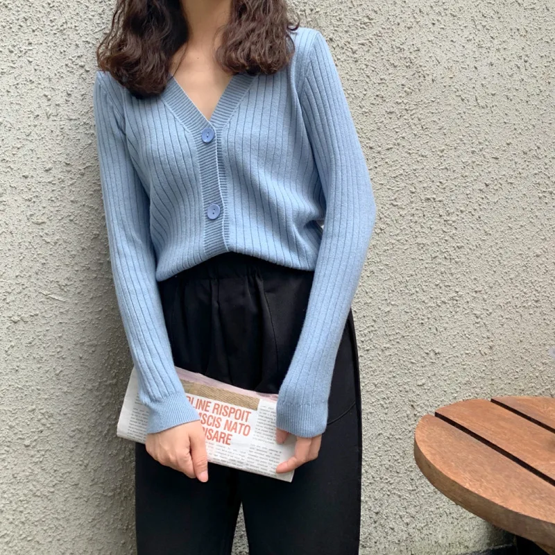 

Autumn and winter new wear long sleeved loose V-Neck Sweater Coat sweater cardigan women's blouse wholesale cardigan women