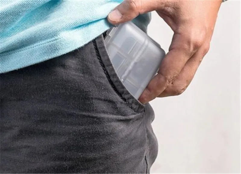 Двойной хранения Чехол Контейнер таблетки диспенсер для таблеток Еженедельные