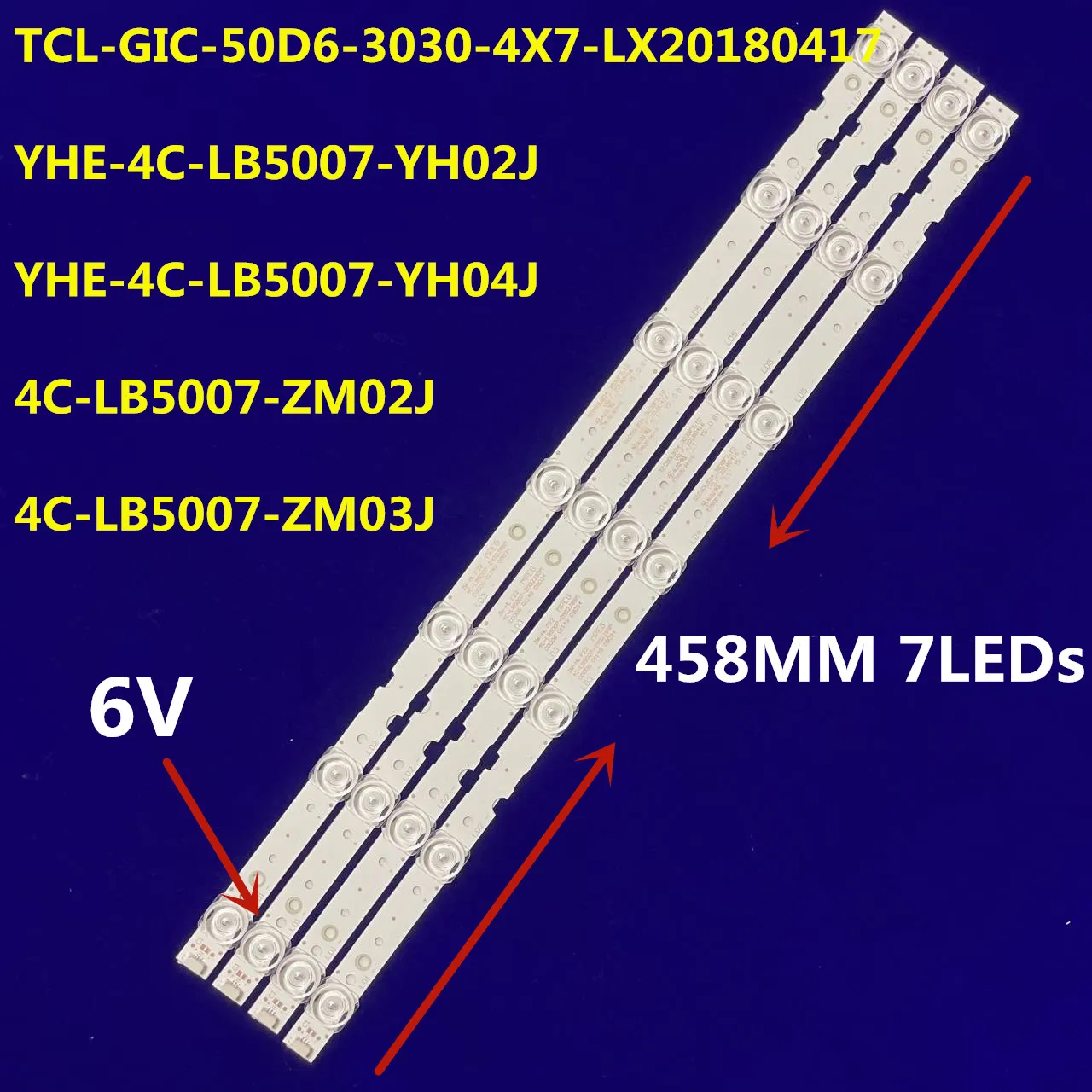 Светодиодная лента 7 ламп для 50V2 50L2 50D6 50A360 50A730U 50S421 50S423 TCL-GIC-50D6-3030-4X7-LX20180417 4C-LB5007-YH02J