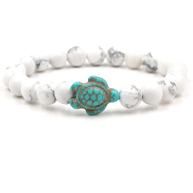 

2020 New Green Pine Volcano Multiple Stone White Natural Stone Men And Women Fund Elastic Force Bracelet